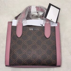 Nine West Pink and Brown Tote Bag